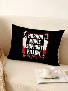 1 Stück/2 Stück Weihnachts-/Halloween-Dekoration, energiegeladener Cottage-Stil Horror-Film Kissenbezug - Weicher Plüsch einseitig Muster, Reißverschluss Polyester Kissenbezug, nur Handwäsche, dekorativ für Sofa, Wohnzimmer, Schlafzimmer und verschiedene Raumtypen - Mehrere Größen verfügbar (Kissenfüllung nicht enthalten)