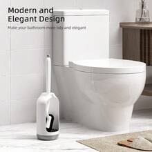 Toilet Brush And Holder Set: Durable Materials Toilet Brush WaterResistant And Easy To Dry Toilet Brush Set Toilet Brush SpaceSaving Design Suitable For Bathroom Cleaning Value Pack - White - View 7
