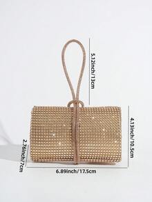 Sac à main en forme de boîte décoré de strass, pochette élégante pour les événements formels, les fêtes, les danses, convenant aux robes de soirée. Sac polyvalent de mode fait main pour femmes.