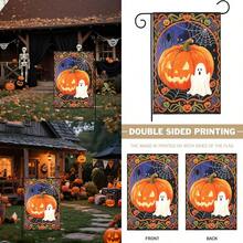 Halloween Pumpkin Garden Flag 12x18 Inch Ghost Spider Web Scary Halloween Yard Flags For Outside Holiday Theme Decor Seasonal Outdoor Farmhouse Porch Decoration# DOUYYY