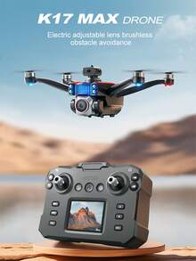 CASRRA Drone With Camera K17 High-Configuration Screen Control Version - Remote-Controlled Drone, Equipped With A High-Definition Camera For Video And Photo Shooting, Screen Control For Real-Time Image Transmission, Electronic Zoom, Four-Way Obstacle Avoidance, Brushless Motor, Multi-Speed Control, Long Battery Life, Upgraded Intelligent Hovering Technology To Maintain Stable Flight Altitude, Easy For Beginners To Operate