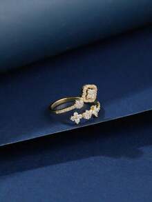 Copper Zirconia Inlaid Mini Ring (1Pc), Fashionable & Charming For Women, Great For Daily Wear And Gifting TTU4 - 022152 - View 4