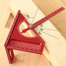 Adjustable Carpentry Square Protractor With 180 Degree Quick Marking Guide - Aluminum Alloy Half-Circle Set Scribing Ruler