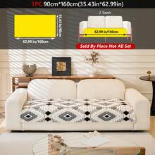 1 件波西米亚风格棉混纺天鹅绒提花防滑沙发垫,宠物友好,可机洗,适用于 1-4 座组合沙发,保护套,四季可用,居家装饰,高端感觉沙发套 - 彩色 - 查看 40