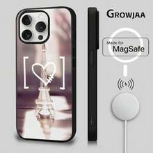 Custodia per telefono con Torre Eiffel di Parigi compatibile con 16e, 16, 15, 14, 13, 12, 11, Plus, Pro, Max, Mini con ricarica senza fili magnetica Magsafe - Custodia compatibile con 17, 17 Pro, 17 Pro Max