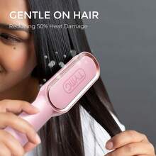 TYMO Cepillo alisador de pelo, peine alisador de cabello para mujeres con 5 temperaturas de 20 segundos, calentamiento rápido y antiquemaduras - Rosa - Ver 2