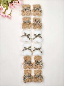 2/4 piezas Accesorios para el cabello de niñas lindos de otoño, set de pinzas con orejas de oso de peluche beige, pinzas para el cabello con lazo de lana de cordero y oso de peluche, adecuado para el cabello de niñas