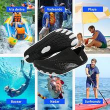 BLUESURF Zapatos de Playa Secado Rápido para Hombre y Mujer Calzado Deportivos Atléticos al Aire Libre Calcetines Antideslizantes para Deportes acuáticos Pescar Bucear Surfear - Estilo negro - Ver 3