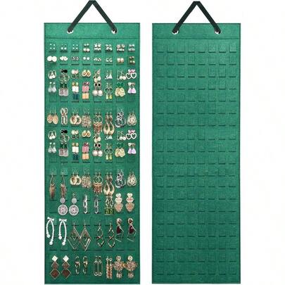 Hanging Earring Holder Organizer With 20 Hooks Women, Earring Organizer Wall Earrings Hanger Pierced Earring Storage, Felt Stud Earring Display, 608 Holes Earrings - Brown, 1 Pack