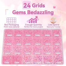 21000Pcs Light Pink Rhinestones For Bedazzling Kit, Mix Sizes Jelly Bedazzling Resin Gems, Pink AB Gems Bedazzling For Crafting, Flatback Resin Rhinestones For Craft DIY Face Makeup{"Color_name":"S17"} - S17 - 查看 4