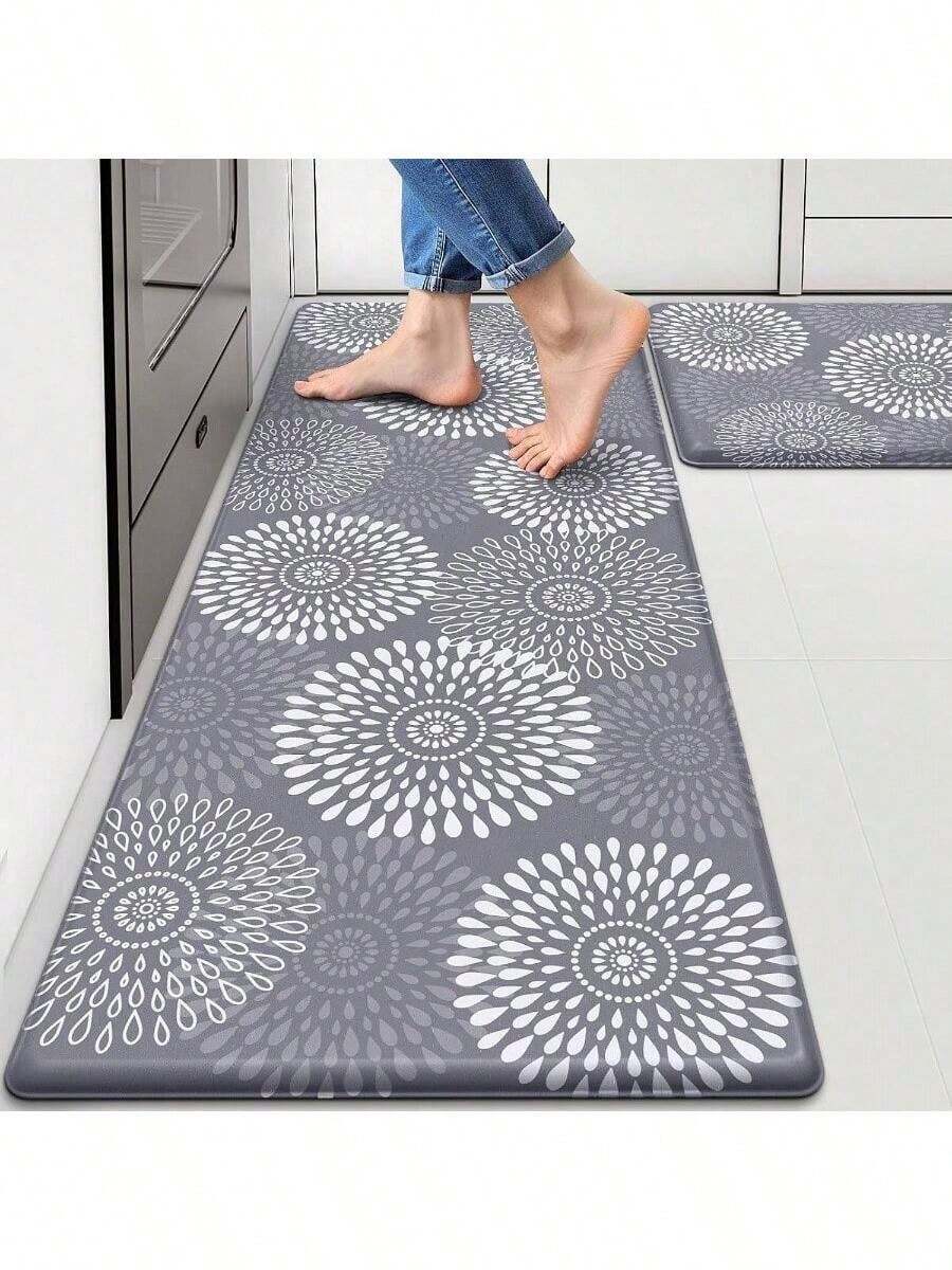 Kitchen Mats Floor, Cushioned Rug Anti - Fatigue Mats Kitchen Decor Accessories, Waterproof Non - Slip Mats And Rugs Set Office, Floor, Laundry 17.3*3017.3*47 - Gray + 17.3"*30"+17.3"*47"-0.40 Inch - View 1