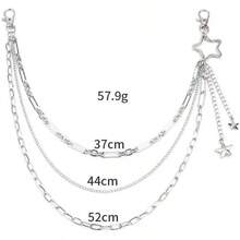Star Pants Chain For Women Men Punk Layered Biker Hip Belt Chain For Jeans Pant Y2K Jewelry Wallet Pocket Accessories - style A - 查看 3