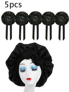 1pc Luxurious Satin & Silk Bonnet For Sleeping - Adjustable Comfort Fit With Tie Band - Unisex Night Hair Protection For Men & Women Home Bathroom Decor Spring Summer Autumn Winter Shower Towels For Beauty Salon, Hotel Sports,Home Essentials, Towel, Skin Care