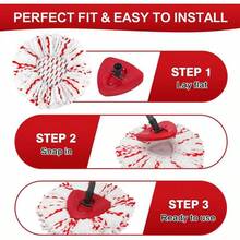 20253 Pack Spin Mop Heads With Scrubbing Pad - 2024 Upgraded 2-In-1 Mop Head For O-Cedar EasyWring 1-Tank System.Built-In Scrub Pads For Stuck-On - 1 - 查看 8