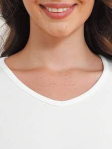 Lenjerie termică cu mânecă lungă și decolteu în V pentru femei, tricou cu căptușeală termică, strat de bază cald, pijamale, toamnă / iarnă