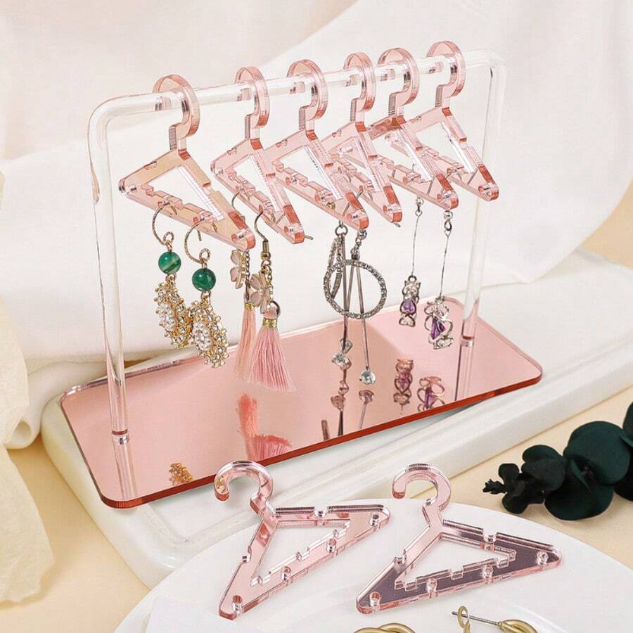 8 Pcs Hangers Shaped Jewelry Holder Personalized Earrings Display Racks Hanging Clothes Stand Storage Jewelry Organizer Holders