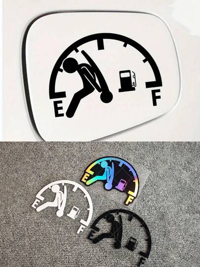 1Pc Fuel Tank Cap Decorative Sticker - Waterproof And UV-Resistant Car Body Protective Film, Cartoon Stickman Fuel Tank Decal, For Car Decoration, Easy To Apply And Remove Decal ,Car Accessories ,Car Decals ,Car Decor ,Car Stickers ,Car Essentials ,Car Stuff