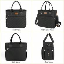 Large Lunch Bags For Work Insulated Insulated Adult Lunch Box For Women Durable Nylon Thermal Cute Lunch Bag For Women Leakproof Cooler Tote Bag With Storage Pocket Black