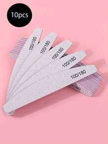 5/15pcs Professional Nail File, 180/100 Grit Natural Emery Board, Double-Sided Washable Fine Textured Nail File, Suitable For Home And Salon Use