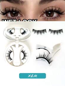 1 Pair/Set CC Curl Magnetic False Eyelashes Kit With Professional Tweezer, Reusable, No Glue Needed, Suitable For Lazy Ones, Natural Manga Lash Brush Design, 3D Volume Fake Lash Strips For Lovely Eye Lift Look, Suitable For Daily Wear, Work, Study, Travel, Party, Women's Gift, Women's Christmas Gift Strip Lashes,Lashes,Eyelashes,Fake Lashes