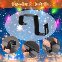 50 Pcs Gutter Clips Hanging Outdoor Lights Aluminum Gutter Hooks Weatherproof String Hangers Holiday Halloween Xmas Decoration Silver