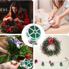 Durable Green Garden Rope 100 Meters - Multi-Functional Plastic Iron Plant Support Suitable For Climbing Roses And Vines, Including Cutting Tools - Ideal For Flower Fixers And Climbing Plant Holders