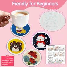 [Christmas Limited Edition] Punch Embroidery DIY Kit - Santa Claus + Embroidery Hoop + Punch Pen Full Set, Includes Colorful Threads & Punch Needle, Christmas Blessing Gift, Holiday Decoration Handmade Gift