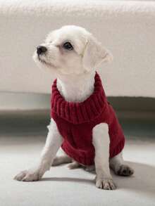 1 pieza Suéter con estampado de panda para mascotas, jersey de cuello alto tejido cálido para perros y gatos pequeños, Teddy, Poodle, Pomerania, Schnauzer, cachorros y gatitos, para todas las estaciones