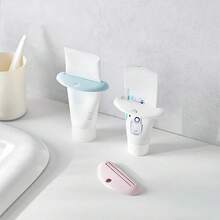 10 piezas Exprimidor de pasta de dientes montado en la pared de color aleatorio, soporte para pasta de dientes de baño para muestras cosméticas, sin necesidad de electricidad