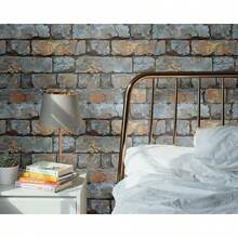 FLFK Boho Vintage Wallpaper Peel And Stick Removable Flower Shape Stripe Wall Mural Living Room, Bedroom, Kitchen, Office, Apartment Decor 16x128