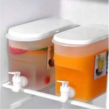 Kit Of 2 Plastic Juice Dispensers With Lid 3L For Refrigerator With Dispenser Tap For Flavored Liquids And Beverages - 1 個單位 - 查看 2