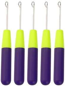 Hair Crochet Needle Set – Latch Hook Tool For Braiding Hair, Dreadlocks & Extensions, Comfortable Non-Slip Handle For Easy Grip, Durable Metal Hook For DIY Hair Styling, Suitable For Wig Making, Weaving & Repair - Multicolor - View 15