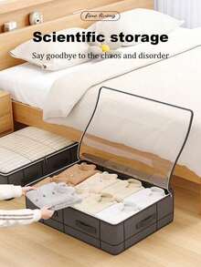 1PC Bed Storage Bag Drawer-Type Wardrobe Storage Bag Fabric Bed Quilt Storage Artifact Flat Dustproof Moisture-Proof Thick Non-Woven Zipper Folding Storage Bag Clothes Underwear Moisture-Proof Dust-Proof Wardrobe Storage Bag Quilt Storage Bag Thickened Clothes Quilt Bed Storage Box Moving Packing Bag Dormitory Waterproof Luggage Bagorganization And Storage Organizer Storage Containers Storage BinsUnder Bed Storage BagClothes ContainerUnderbed Storage ContainersCloset Organizers For Organizing ClothesBlanketsPillowsComforterSweaters - màu đen - Xem 6