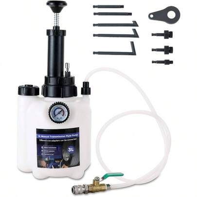 3L Manual Transmission Oil Transfer Pump Kit Transmission Fluid Pump Kit, Transmission Filler Pump, Fluid Filling System With Adaptors ATF Refilling A