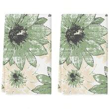 2 Stück Vintage Blume Muster Geschirrtücher, super saugfähige Mikrofaser moderne Putztücher, Kochbacken Geschirrtücher, Geschirrlappen, Handtücher, super weich & hochsaugfähig, Küchendekoration, Nachbarschaftsgeschenk, Muttertagsgeschenk, Geburtstagsgeschenk, Einweihungsgeschenk für Freunde, Küchenausstattung, Haushaltsgegenstände