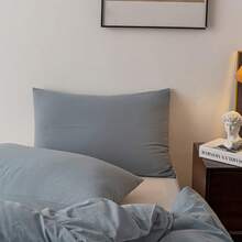 Ultra Soft 100% Cotton Solid Color Dusty Pink Queen Duvet Cover Set With Zipper Closure - 3 Pieces,  In 2025 - 灰藍色 - 查看 5
