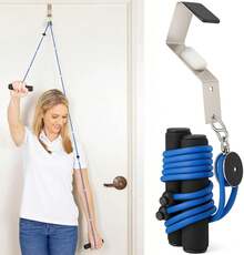Vive Shoulder Pulley Physical Therapy - Rotator Cuff Pain Pulley System - Over Door Rehab Exerciser - With Durable Metal Pulley & Comfortable Padded Handles - 1 - View 1