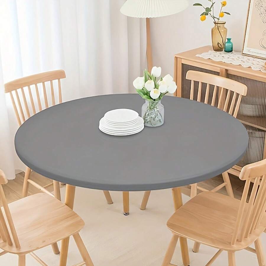 Halloween And Retractable Round Polyester Tablecloth - Washable, Durable, Sturdy Weave, 1 Solid Color (White/Blue/Red/Gray/Black).Suitable Weddings, Banquets, Outdoor Gatherings, Vintage Halloween And Themes.Large Elegant Party Event Decoration Classic Design, High-Quality Material