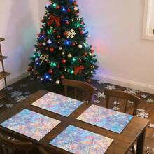 1set/1pc/4pcs/6pcs/100pcs Wildflower Printed Placemats, Heat-Insulating Placemats, Suitable For Home Decoration, Festival Dining, Kitchen And Party Decoration, Party Placemats, Can Be Given As Gifts