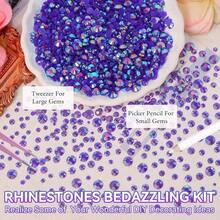 21000Pcs Purple AB Rhinestones For Bedazzling Kit, Mix Sizes Jelly Bedazzling Resin Gems, Gems Bedazzling For Crafting, Flatback Resin Rhinestones For Craft DIY Face Makeup{"Color_name":"S24"} - S24 - 查看 5
