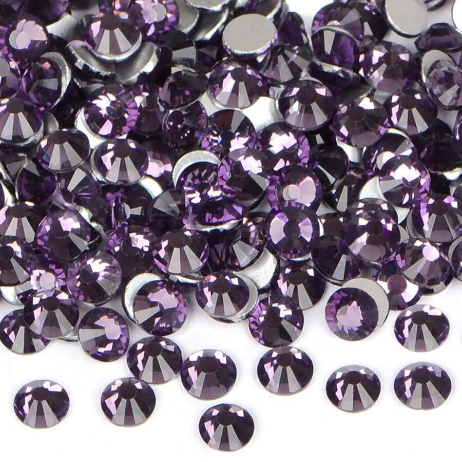 2880PCS Art Nail Rhinestones Non Hotfix Glue Fix Round Crystals Glass Flatback For DIY Jewelry Making With One Picking Pen (Ss4 2880pcs, Tazanite){"Color_name":"Tazanite","Size_name":"Ss42880pcs"} - 塔贊石 42880 件 - 查看 1