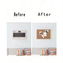 1pc Wooden Frame Soft Cork Board, Decorative Memo Board For Office And Home, Photo Display And Bulletin Board For Home And School - Wood Color - View 7