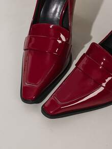 Plus Size Burgundy Chunky Heel Office/Casual Sexy Formal Party Comfortable Pumps For Women,Burgundy Heels - Burgundy - View 7