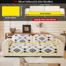 1 件波西米亚风格棉混纺天鹅绒提花防滑沙发垫,宠物友好,可机洗,适用于 1-4 座组合沙发,保护套,四季可用,居家装饰,高端感觉沙发套 - 彩色 - 查看 41