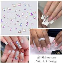 4 Boxes Nail Rhinestones Flatback Rhinestones Nail Charms Multi Shaped Crystals Nails Gems And Rhinestone Jewels Supplies Luxurious Accessories For Women Nails Decorations{"Color_name":"Colorful-05"} - 多彩-05 - 查看 4