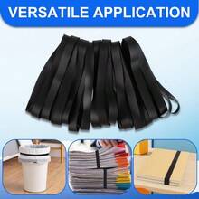 Large Rubber Bands Heavy Duty, 22 Pcs Size 107 Black Rubber Bands, Elastic Bands Suitable Office Supplies And Trash Cans.