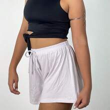 Women's Shorts Loose High Waist New Viscolycra Mesh Breeze - White - View 2