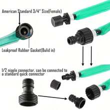 1 pieza Manguera de jardín plana y flexible de material PVC, con conector estándar de EE. UU./UE, manguera conectable a prueba de fugas, manguera de agua de jardín plana con gotas, manguera de riego por goteo, manguera de infiltración de agua, perfecta para céspedes, macizos de flores y jardines