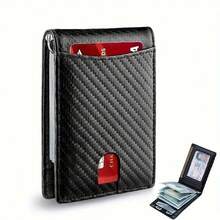 Multifunctional Ultra-Thin RFID Blocking Men's Bifold Wallet Credit Card Holder, Minimalist Front Pocket Design With ID Window And Multiple Card Slots, Large Capacity Money Clip, Pocket Purse, Easy To Carry, Easily Removable Money & Cards, Gift For Men - Nhiều màu - Xem 11