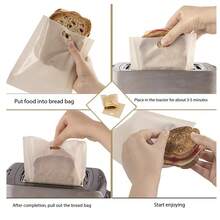 5pcs, 6.3x6.5in/16x16.5cm~ Non-Stick Reusable Toaster Bags, Create Grilled Cheese Sandwiches In Toaster, Microwave Oven Or Grill, Pizza Panini & Garlic Bread,Compatible With Halloween Gifts, Christmas Gifts, Valentine's Day Gifts, It Is A Great Kitchen Gift - Multicolor - View 8